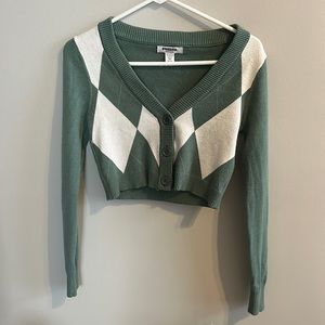 tilly’s cropped argyle sweater long sleeve